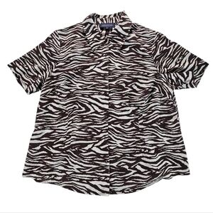 Jones New York Zebra print button down size 1X